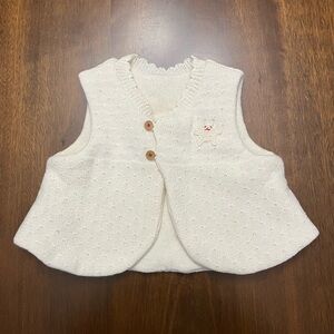 NWOT Pompkins Baby (Japanese Clothing Brand) Cream Colored Vest 60-80 cm